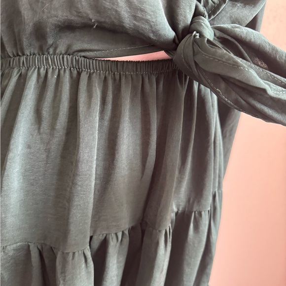 Princess Polly Emerald Green Tied Top Tiered Mini Dress Women 6 Preppy Whimsical - Picture 3 of 7